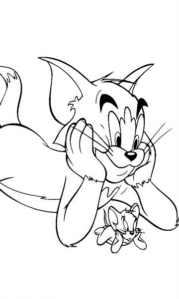 kolorowanka Tom i Jerry malowanka do wydruku z bajki dla dzieci, do pokolorowania kredkami, obrazek nr 38
